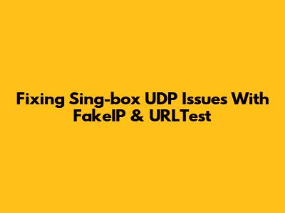 Fixing Sing-box UDP Issues With FakeIP & URLTest