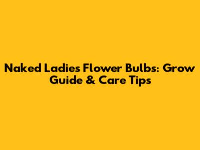 Naked Ladies Flower Bulbs: Grow Guide & Care Tips
